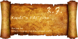 Kapás Füzike névjegykártya